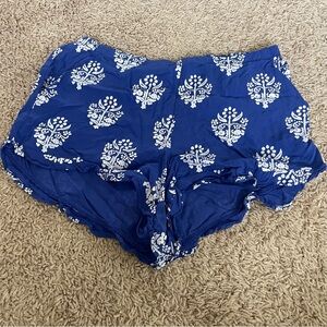 Ava Sky Blue and White Floral Shorts